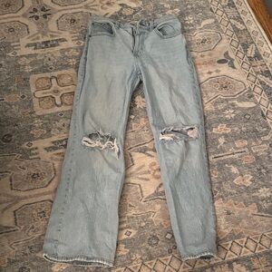 Abercrombie & Fitch Light Blue Distressed Flare Jeans